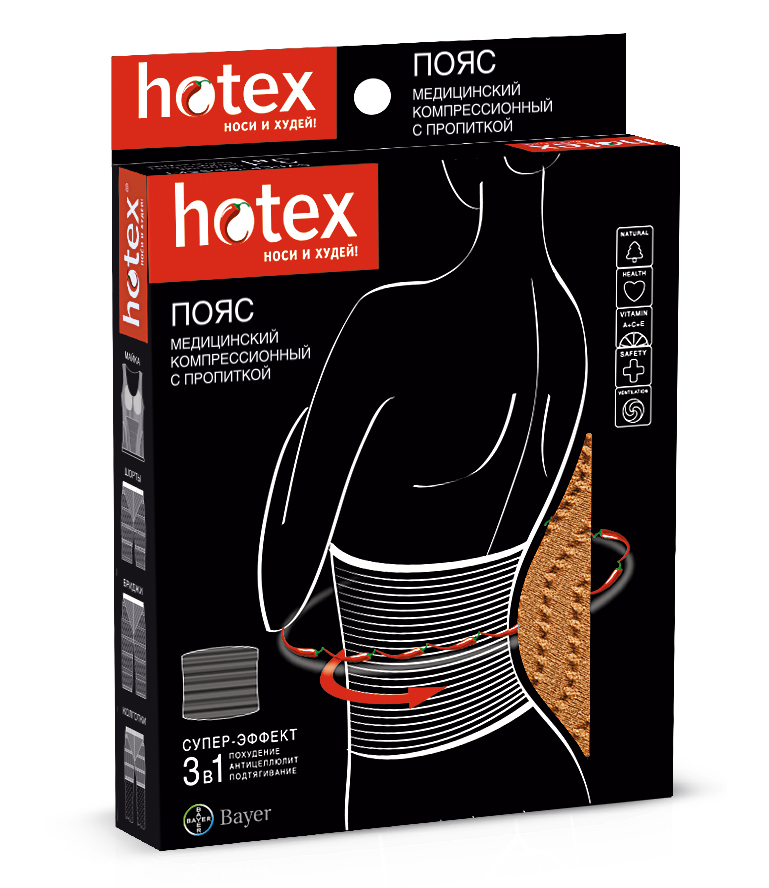 Hotex пояс-корсет корректирующий черный