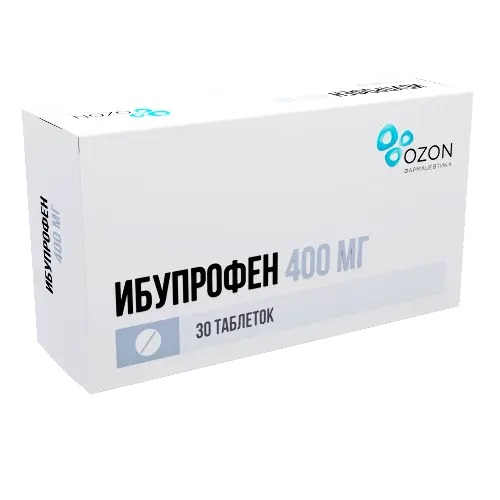 Ибупрофен таб. 400мг №30 обезболивающее (Озон)