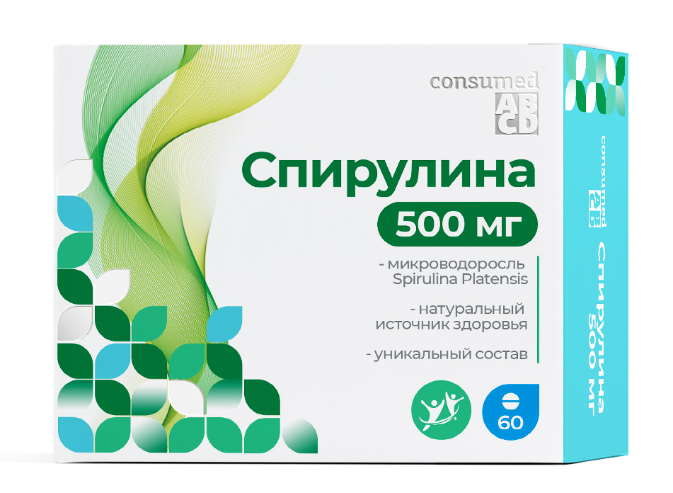 Консумед Спирулина 500мг таб. №60 (Consumed) общеукрепляющее БАД