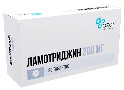Ламотриджин таб. 200мг №30 противоэпилептическое Рх (Озон)