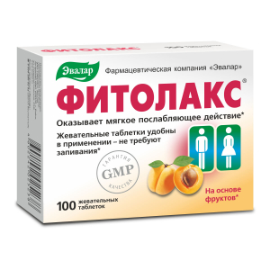 Фитолакс жев. таб. №100 растительное слабительное БАД (Эвалар)
