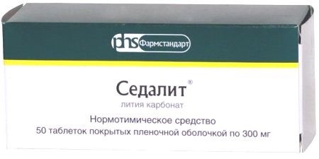 Седалит таб. 300мг №50 (Лития карбонат) антидепрессант Рх