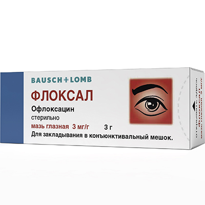 Флоксал гл. мазь 0,3% 3г (Офлоксацин)при воспалит.забол.глаз Рх