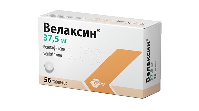 Велаксин таб. 37,5мг №56 (Венлафаксин) антидепрессант Рх