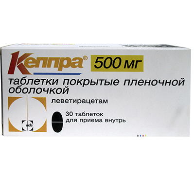 Кеппра таб. 500мг №30 (Леветирацетам) противоэпилептическое Рх