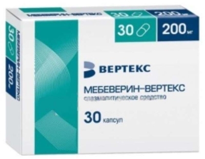 Мебеверин капс. 200мг №30 спазмолитик Рх (Вертекс)