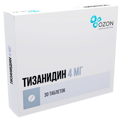 Тизанидин таб. 4мг №30 обезболивающее Рх (Озон)