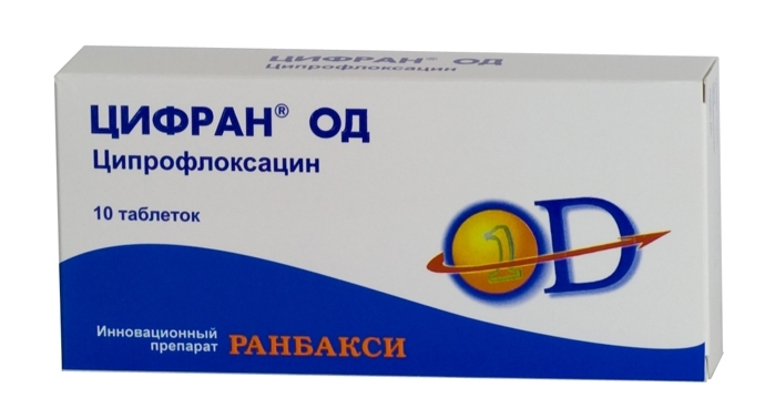 Цифран ОД таб. 1000мг №10 (Ципрофлоксацин) антибиотик Рх