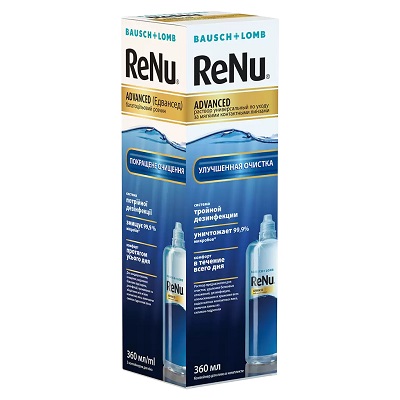Renu Advanced раствор д/линз 360мл улучшенная очистка