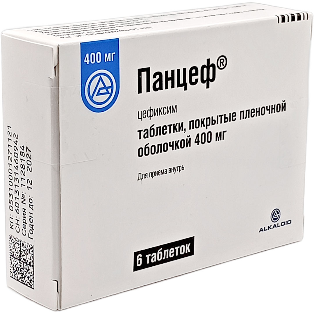 Панцеф таб. 400мг №6 (Цефиксим) антибиотик Рх