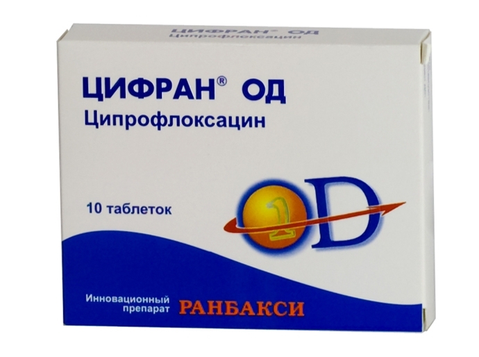 Цифран ОД таб. 500мг №10(Ципрофлоксацин)антибиотик Рх