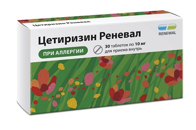 Цетиризин Реневал таб. 10мг №30 от аллергии Renewal