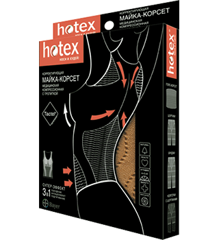 Hotex майка-корсет корректирующая черная