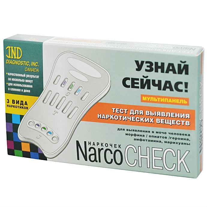 Тест-кассета Narcocheck 5 видов (Амфетамин, Морфин, Марихуана, Кокаин и Метамфетамин) мультипанель