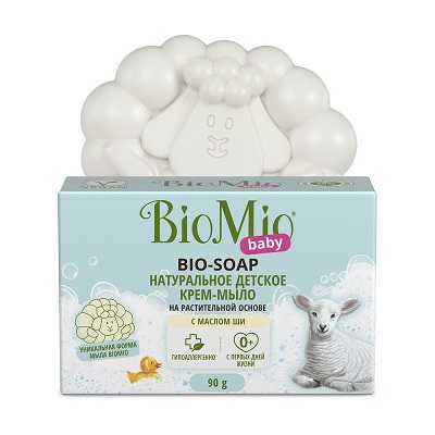 Крем-мыло экологичное детское с маслом Ши 90г BioMio Bio-Soap