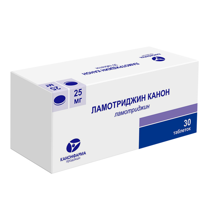 Ламотриджин Канон таб. 25мг №30 противоэпилептическое Рх