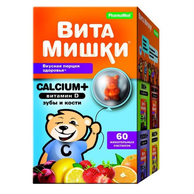 ВитаМишки Кальций+ жев.пастилки №60 витамины с кальцием детям с 3-х лет БАД