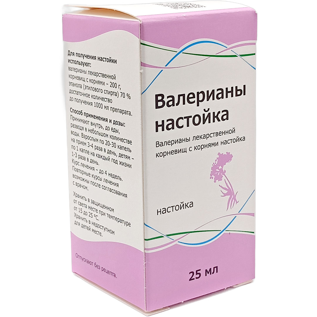 Валерианы настойка 25мл успокаивающее (Тульская ФФ)