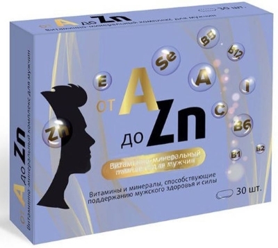Витаминный комплекс A-Zn таб. №30 витамины общеукрепляющие для мужчин БАД