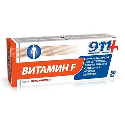 911 Витамин F крем полужирный 50мл (при сухости, раздражениях кожи)