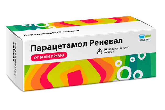 Парацетамол Реневал шип. таб. 500мг №10 Renewal