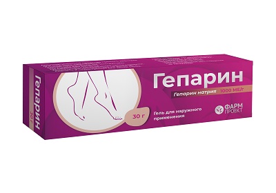 Гепарин гель 1000МЕ 30г при варикозн.расшир.вен (Фармпроект)