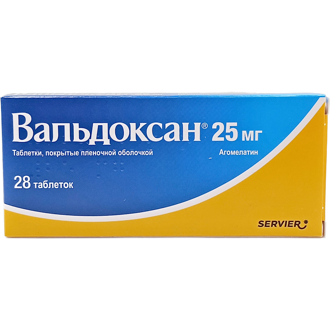 Вальдоксан таб. 25мг №28 (Агомелатин) антидепрессант Рх