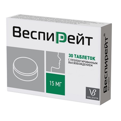 Веспирейт таб. 15мг №30 (Буспирон) анксиолитик Рх