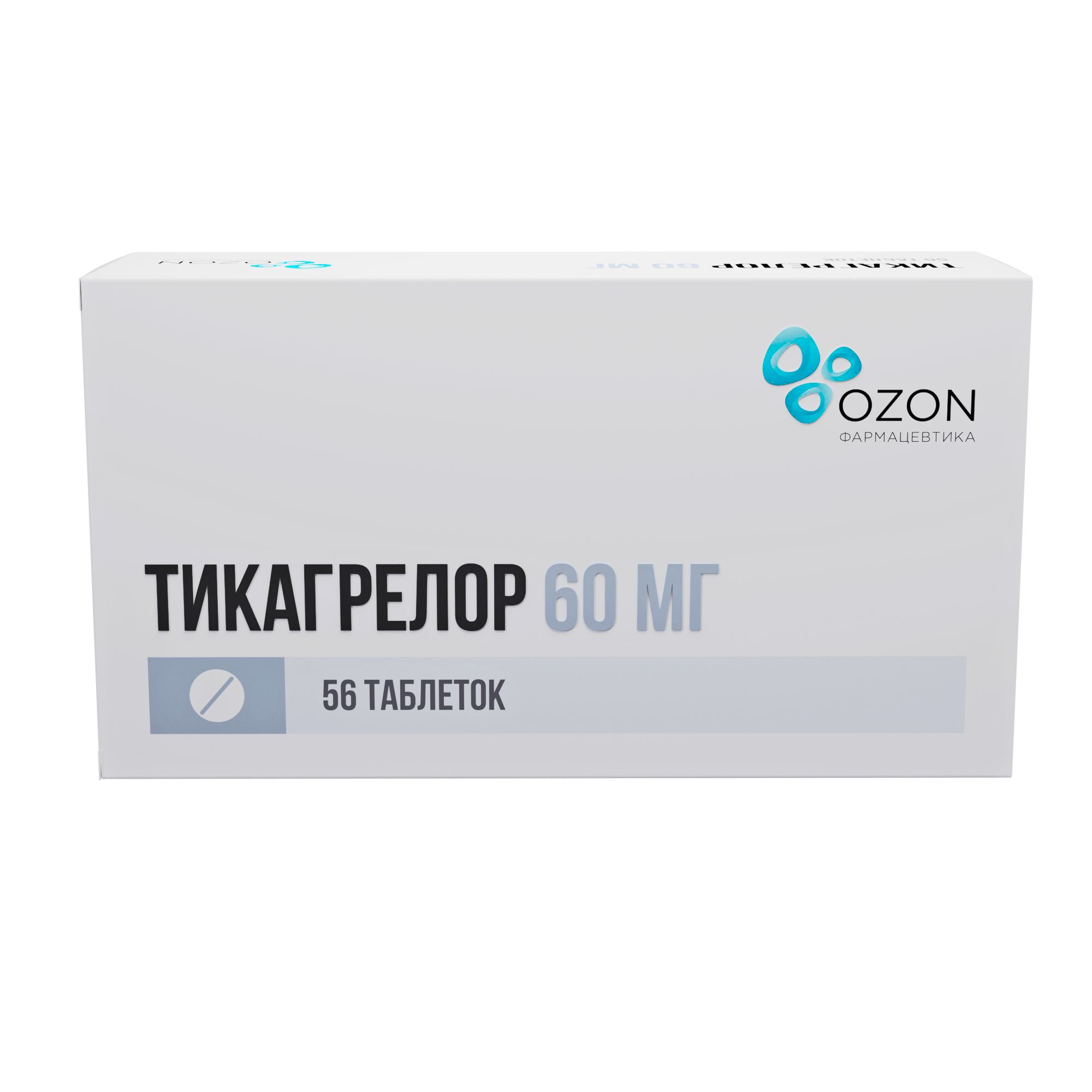 Тикагрелор таб. 60мг №56 антиагрегант Рх (Озон)