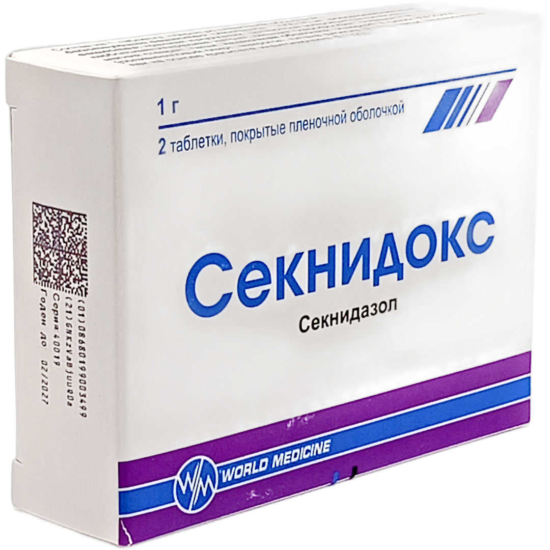 Секнидокс таб. 1г №2 (Секнидазол) антибиотик Рх