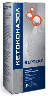 Кетоконазол Вертекс шампунь 2% 150г профилактика перхоти и себорейного дерматита