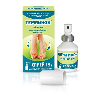 Термикон спрей 1% 15г (Тербинафин) от грибка кожи
