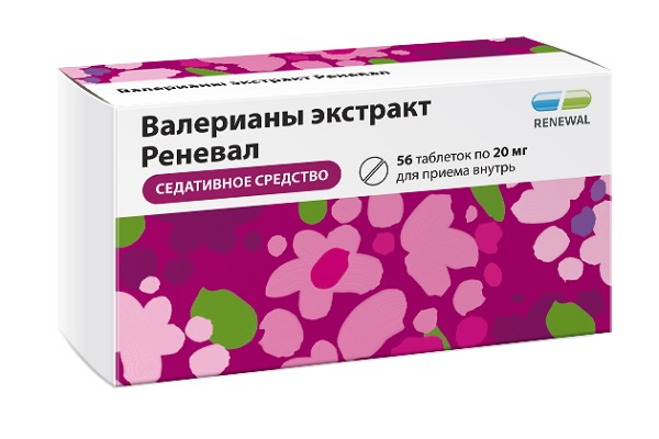 Валерианы экстракт таб. 20мг №56 успокаивающее Renewal