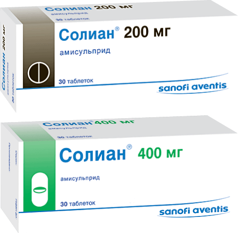 Солиан таб. 400мг №30 (Амисульприд) нейролептик Рх