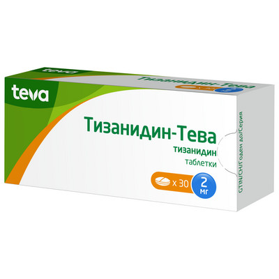 Тизанидин-Тева таб. 2мг №30 обезболивающее Рх