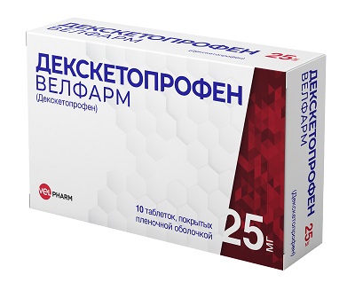 Декскетопрофен Велфарм таб. 25мг №10 обезболивающее