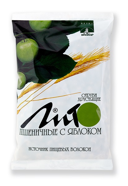 Отруби ЛИТО пшеничные хрустящие с кальцием и яблоком 200г Биокор